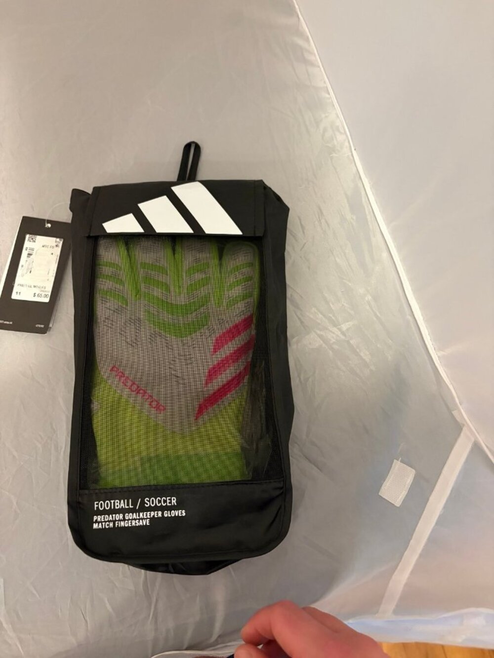 Adidas Predator GL MCS FS goalie gloves soccer yellow white pink sz 10 11 JH3803 - Picture 4 of 10